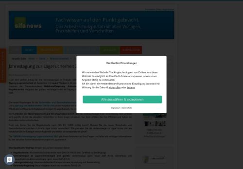
                            9. Sifa-News.de - Jahrestagung zur Lagersicherheit 2013