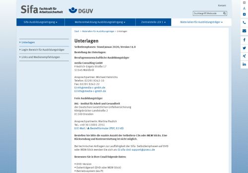 
                            8. Sifa-online - Bestellung von Unterlagen - DGUV