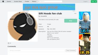 
                            12. Sift Heads fan club - Roblox
