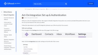 
                            12. Siftrock Help Center - Act-On Integration: Set-up & Authentication