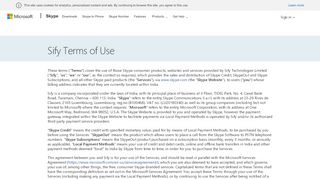 
                            12. Sify Terms of Use - Skype