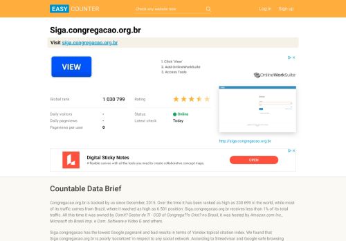 
                            8. Siga.congregacao.org.br: CCBSiga - Easy Counter