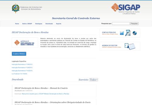 
                            5. SIGAP | SIGAP Declaração de Bens e Rendas - TCE-RO