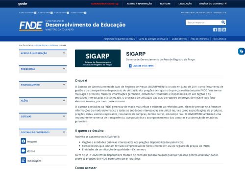 
                            1. SIGARP - Portal do FNDE