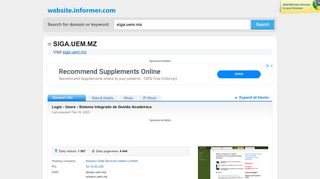 
                            13. siga.uem.mz at WI. Login - Users - Sistema Integrado de Gestão ...