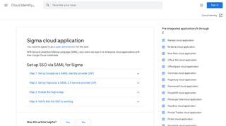 
                            10. Sigma cloud application - Cloud Identity Help - Google Support