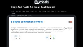 
                            11. Sigma sign Σ (type sum symbol on your keyboard) - fsymbols