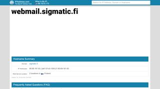 
                            10. Sigmatic Webmail - webmail.sigmatic.fi | IPAddress.com