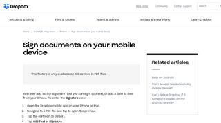 
                            4. Sign documents on your mobile device – Dropbox Help