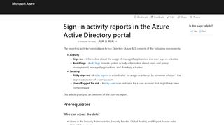 
                            13. Sign-in activity reports in the Azure Active Directory portal | Microsoft ...