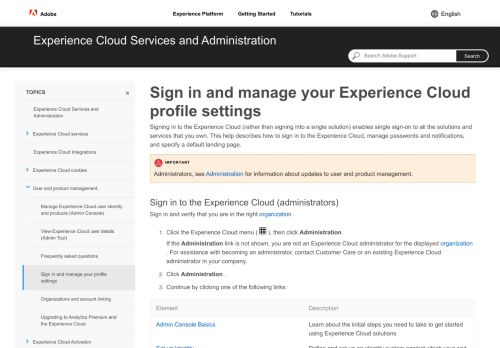 
                            3. Sign in and manage your profile settings - Adobe Experience Cloud