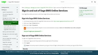 
                            10. Sign in and out of Sage BMS Online Services