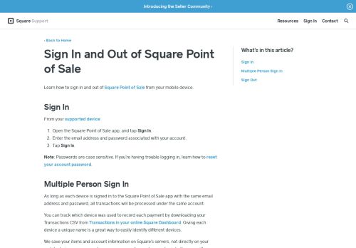 
                            3. Sign In and Out of Square Point of Sale | Square Support Centre - AU