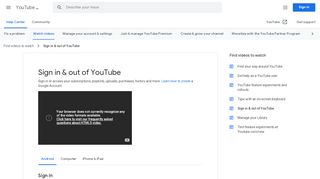 
                            4. Sign in and out of YouTube - Android - YouTube Help - Google Support