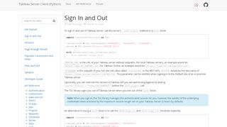 
                            11. Sign In and Out - Tableau Open Source