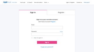 
                            1. Sign In and Registration - reed.co.uk Recruiter
