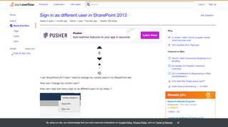 
                            6. Sign in as different user in SharePoint 2013 - Stack Overflow