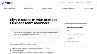 
                            7. Sign in as one of your Dropbox Business team members – ...