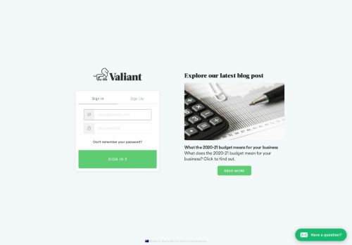 
                            11. Sign in - Australia's Trusted Business Loan Marketplace | Valiant