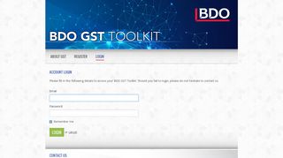 
                            7. Sign In - BDO GST Toolkit