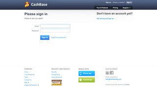 
                            1. Sign in - CashBase - Personal finance made simple