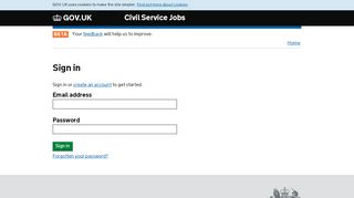 
                            2. Sign in - Civil Service Jobs - GOV.UK