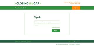 
                            8. Sign In - Closing the Gap