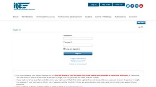 
                            3. Sign In - Connect to ITE - Institute of Transportation Engineers
