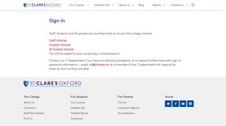 
                            13. Sign In | Contact Us | St Clare's Oxford