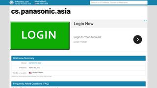 
                            3. Sign In - cs.panasonic.asia | IPAddress.com