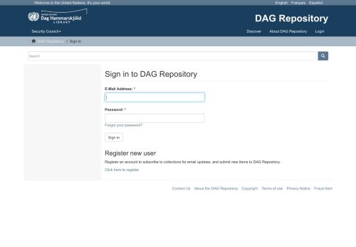 
                            3. Sign in - DAG Repository - the United Nations