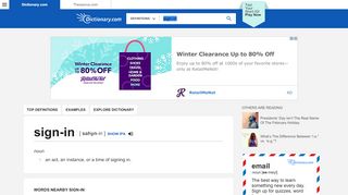 
                            3. Sign-in | Define Sign-in at Dictionary.com
