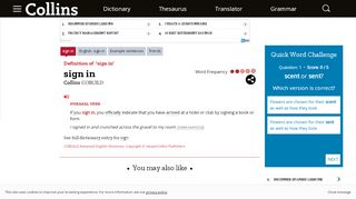 
                            5. Sign in definition and meaning | Collins English Dictionary