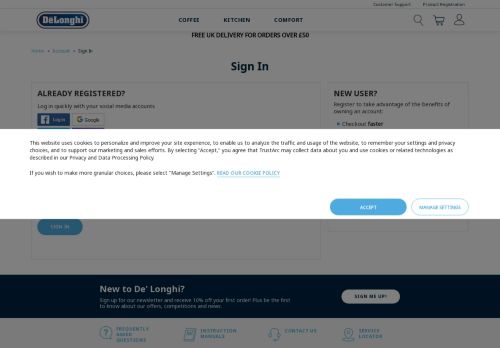 
                            3. Sign In | De'Longhi United Kingdom