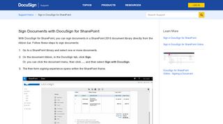 
                            9. Sign in DocuSign for SharePoint | DocuSign Support Center