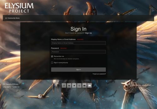 
                            1. Sign In - Elysium Project