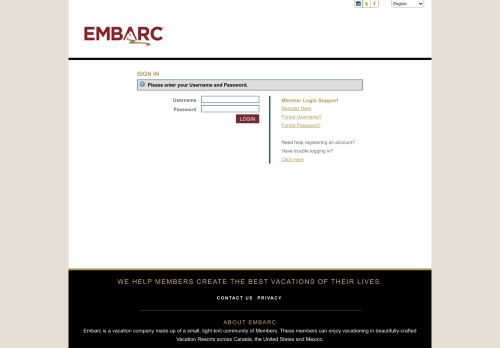 
                            1. Sign In - Embarc® Resorts