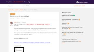 
                            6. Sign in error via Android App | SoundCloud Community