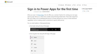 
                            13. Sign in for the first time - PowerApps | Microsoft Docs