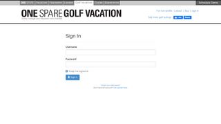 
                            6. Sign In - Golf Vacation