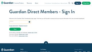 
                            2. Sign In | Guardian Direct