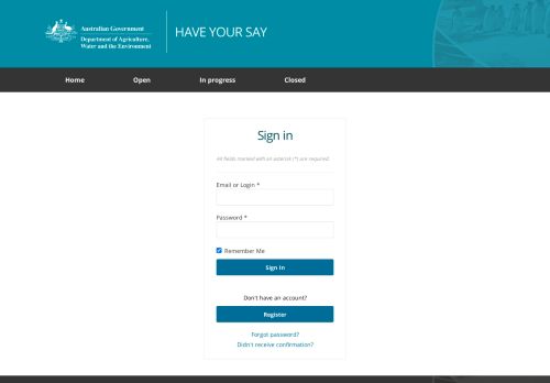 
                            11. Sign in | Have Your Say - Agriculture