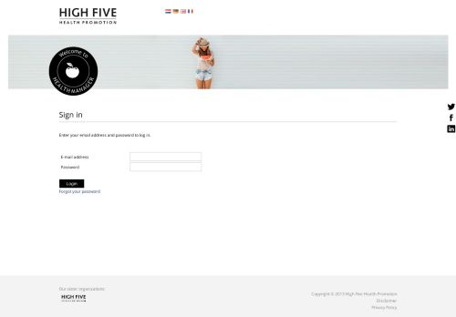 
                            5. Sign in - Health Manager - High Five Health Promotion
