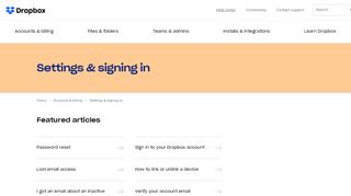 
                            6. Sign-in help – Dropbox Help