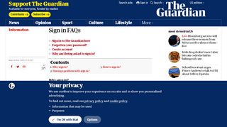 
                            3. Sign in help for Guardian subscribers | Help | The Guardian