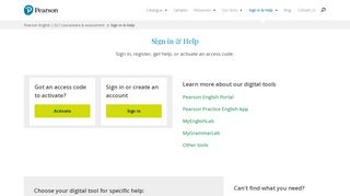 
                            2. Sign in & Help - Pearson