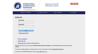 
                            10. Sign in — IAF Submission system — IAF