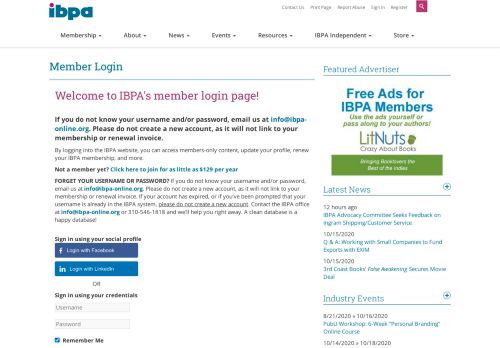 
                            5. Sign In - Independent Book Publishers Association