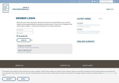 
                            6. Sign In - Institute of International Bankers