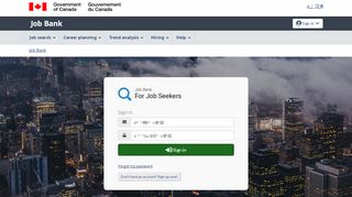 
                            2. Sign-in - Job Bank for Job Seekers